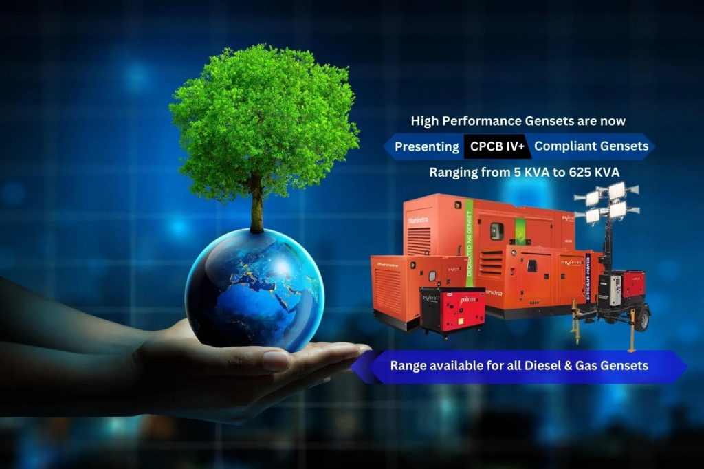 High performance Gensets - 5kVA to 625kVA range CPCB IV plus Compliant generators